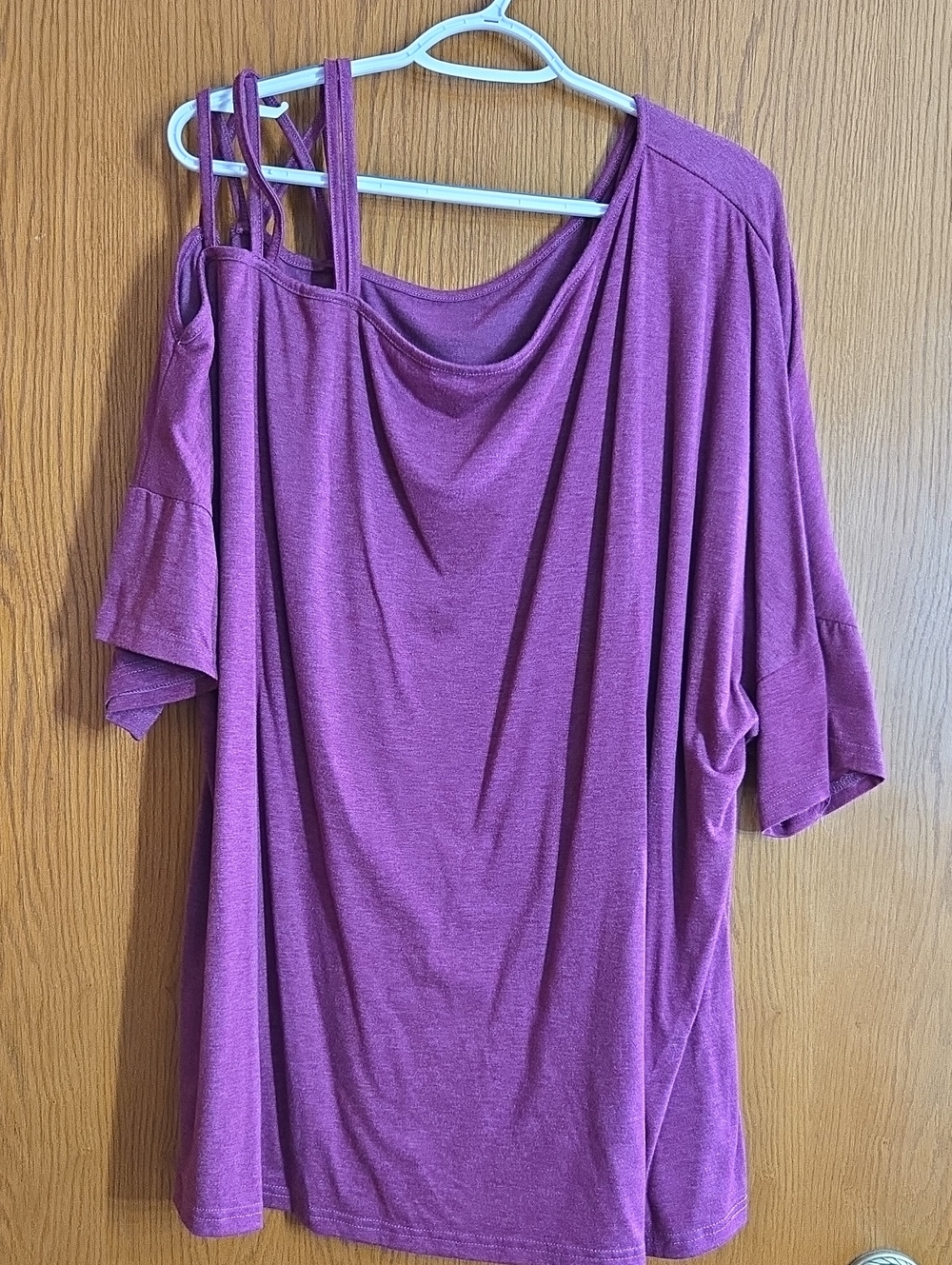 SHEIN Magenta Off-Shoulder Top with Double Straps